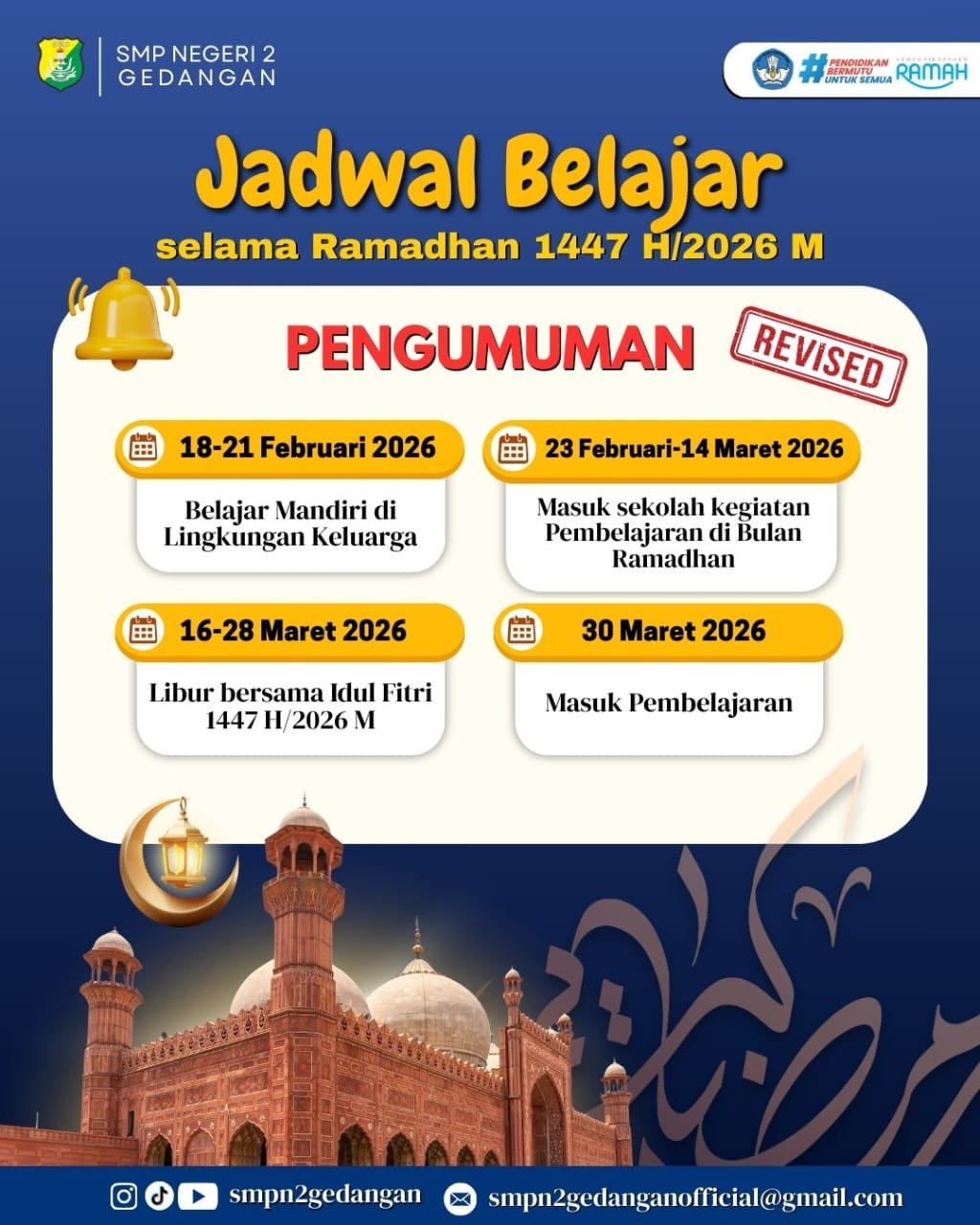 Jadwal Belajar Selama Ramadhan