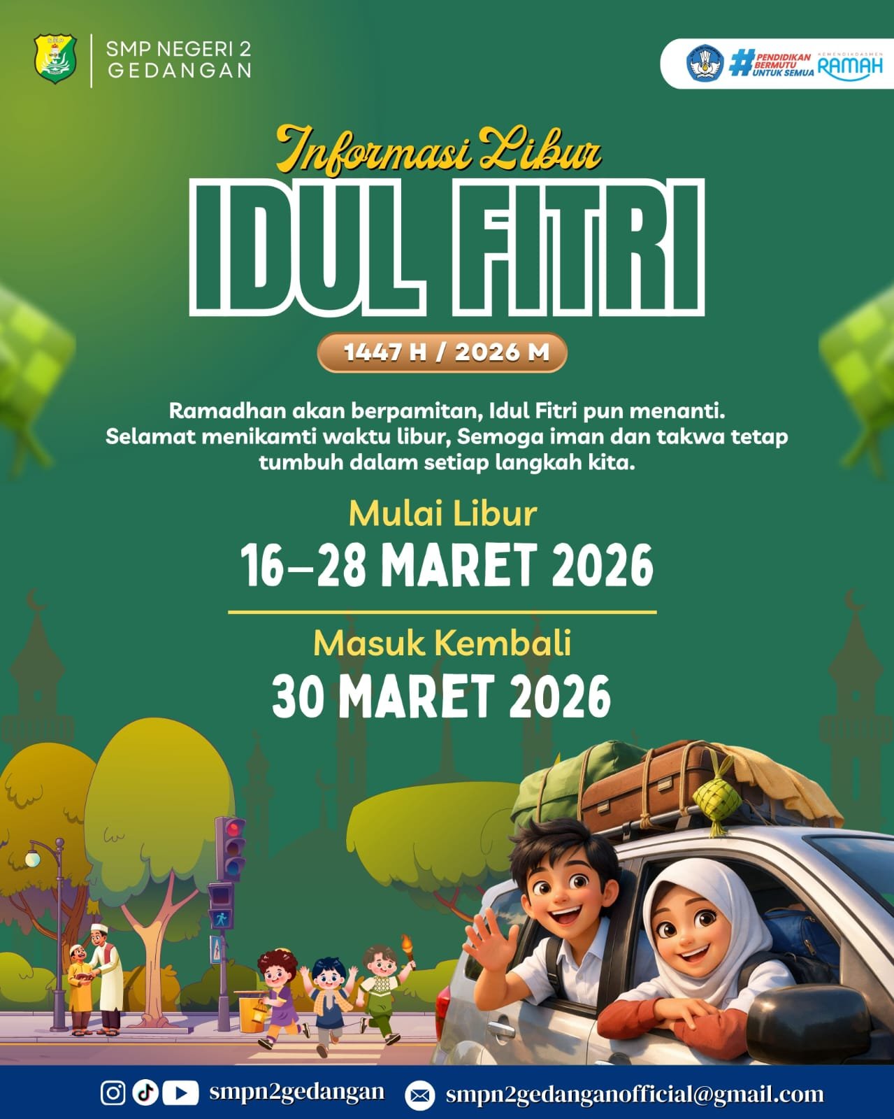 Pengumuman Libur Idhul Fitri 1447 H/ 2026 M